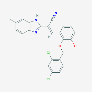 3-{2-[(2,4-dichlorobenzyl)oxy]-3-methoxyphenyl}-2-(5-methyl-1H-benzimidazol-2-yl)acrylonitrile