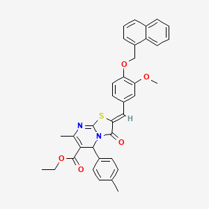 molecular formula C36H32N2O5S B3880491 ethyl 2-[3-methoxy-4-(1-naphthylmethoxy)benzylidene]-7-methyl-5-(4-methylphenyl)-3-oxo-2,3-dihydro-5H-[1,3]thiazolo[3,2-a]pyrimidine-6-carboxylate 