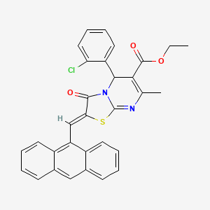 molecular formula C31H23ClN2O3S B3880508 ethyl 2-(9-anthrylmethylene)-5-(2-chlorophenyl)-7-methyl-3-oxo-2,3-dihydro-5H-[1,3]thiazolo[3,2-a]pyrimidine-6-carboxylate 