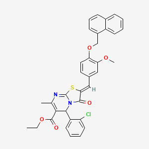 ethyl 5-(2-chlorophenyl)-2-[3-methoxy-4-(1-naphthylmethoxy)benzylidene]-7-methyl-3-oxo-2,3-dihydro-5H-[1,3]thiazolo[3,2-a]pyrimidine-6-carboxylate