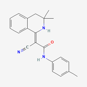 molecular formula C21H21N3O B3880519 2-cyano-2-(3,3-dimethyl-3,4-dihydro-1(2H)-isoquinolinylidene)-N-(4-methylphenyl)acetamide 