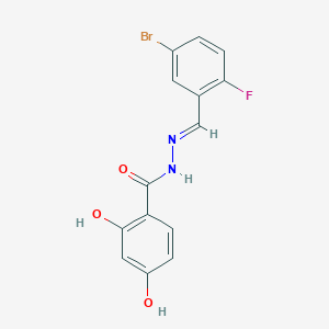 N-[(E)-(5-bromo-2-fluorophenyl)methylideneamino]-2,4-dihydroxybenzamide