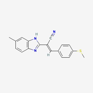 molecular formula C18H15N3S B3880534 2-(6-methyl-1H-benzimidazol-2-yl)-3-[4-(methylthio)phenyl]acrylonitrile 