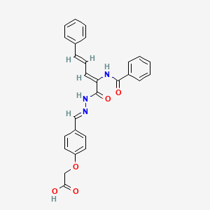 molecular formula C27H23N3O5 B3880553 (4-{2-[2-(benzoylamino)-5-phenyl-2,4-pentadienoyl]carbonohydrazonoyl}phenoxy)acetic acid 