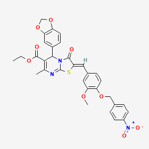 ethyl 5-(1,3-benzodioxol-5-yl)-2-{3-methoxy-4-[(4-nitrobenzyl)oxy]benzylidene}-7-methyl-3-oxo-2,3-dihydro-5H-[1,3]thiazolo[3,2-a]pyrimidine-6-carboxylate