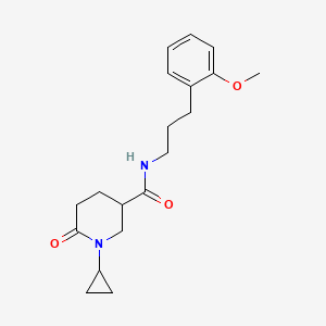 molecular formula C19H26N2O3 B3880594 1-cyclopropyl-N-[3-(2-methoxyphenyl)propyl]-6-oxo-3-piperidinecarboxamide 