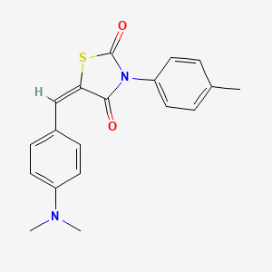 molecular formula C19H18N2O2S B3880606 5-[4-(dimethylamino)benzylidene]-3-(4-methylphenyl)-1,3-thiazolidine-2,4-dione 