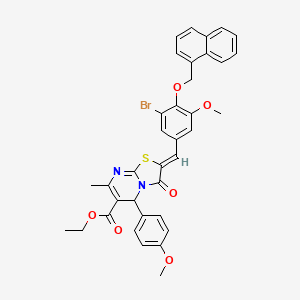 molecular formula C36H31BrN2O6S B3880643 ethyl 2-[3-bromo-5-methoxy-4-(1-naphthylmethoxy)benzylidene]-5-(4-methoxyphenyl)-7-methyl-3-oxo-2,3-dihydro-5H-[1,3]thiazolo[3,2-a]pyrimidine-6-carboxylate 