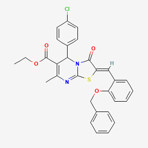 molecular formula C30H25ClN2O4S B3880647 ethyl 2-[2-(benzyloxy)benzylidene]-5-(4-chlorophenyl)-7-methyl-3-oxo-2,3-dihydro-5H-[1,3]thiazolo[3,2-a]pyrimidine-6-carboxylate 