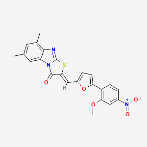 molecular formula C23H17N3O5S B3880654 2-{[5-(2-methoxy-4-nitrophenyl)-2-furyl]methylene}-6,8-dimethyl[1,3]thiazolo[3,2-a]benzimidazol-3(2H)-one 