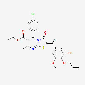 molecular formula C27H24BrClN2O5S B3880661 ethyl 2-[4-(allyloxy)-3-bromo-5-methoxybenzylidene]-5-(4-chlorophenyl)-7-methyl-3-oxo-2,3-dihydro-5H-[1,3]thiazolo[3,2-a]pyrimidine-6-carboxylate 