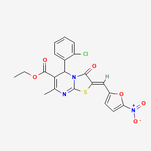 molecular formula C21H16ClN3O6S B3880671 ethyl 5-(2-chlorophenyl)-7-methyl-2-[(5-nitro-2-furyl)methylene]-3-oxo-2,3-dihydro-5H-[1,3]thiazolo[3,2-a]pyrimidine-6-carboxylate 