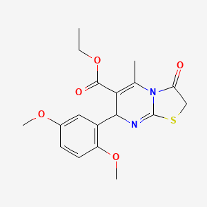 molecular formula C18H20N2O5S B3880682 ethyl 7-(2,5-dimethoxyphenyl)-5-methyl-3-oxo-2,3-dihydro-7H-[1,3]thiazolo[3,2-a]pyrimidine-6-carboxylate 