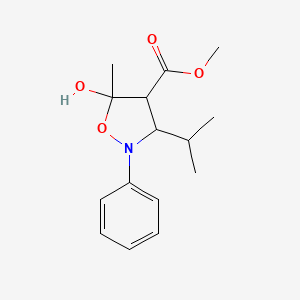 molecular formula C15H21NO4 B3880688 methyl 5-hydroxy-3-isopropyl-5-methyl-2-phenyl-4-isoxazolidinecarboxylate 