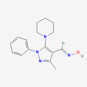 3-methyl-1-phenyl-5-(1-piperidinyl)-1H-pyrazole-4-carbaldehyde oxime