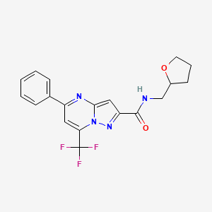 molecular formula C19H17F3N4O2 B3880720 5-phenyl-N-(tetrahydro-2-furanylmethyl)-7-(trifluoromethyl)pyrazolo[1,5-a]pyrimidine-2-carboxamide 