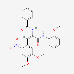 molecular formula C25H23N3O7 B3880723 N-(2-(4,5-dimethoxy-2-nitrophenyl)-1-{[(2-methoxyphenyl)amino]carbonyl}vinyl)benzamide 