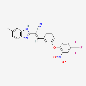molecular formula C24H15F3N4O3 B3880741 2-(5-methyl-1H-benzimidazol-2-yl)-3-{3-[2-nitro-4-(trifluoromethyl)phenoxy]phenyl}acrylonitrile 