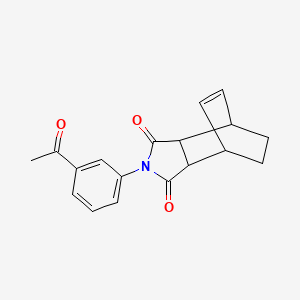 molecular formula C18H17NO3 B3880766 4-(3-acetylphenyl)-4-azatricyclo[5.2.2.0~2,6~]undec-8-ene-3,5-dione 