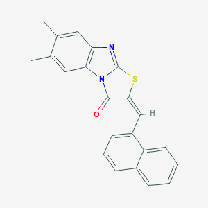 molecular formula C22H16N2OS B388077 6,7-dimethyl-2-(1-naphthylmethylene)[1,3]thiazolo[3,2-a]benzimidazol-3(2H)-one 