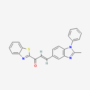 molecular formula C24H17N3OS B3880779 1-(1,3-benzothiazol-2-yl)-3-(2-methyl-1-phenyl-1H-benzimidazol-5-yl)-2-propen-1-one 