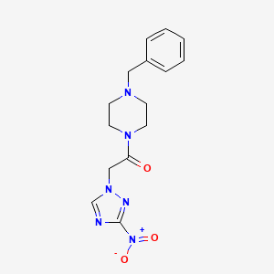 molecular formula C15H18N6O3 B3880785 1-benzyl-4-[(3-nitro-1H-1,2,4-triazol-1-yl)acetyl]piperazine 