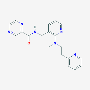 molecular formula C19H20N6O B3880793 N-[(2-{methyl[2-(2-pyridinyl)ethyl]amino}-3-pyridinyl)methyl]-2-pyrazinecarboxamide 