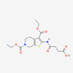 molecular formula C17H22N2O7S B3880814 4-{[3,6-bis(ethoxycarbonyl)-4,5,6,7-tetrahydrothieno[2,3-c]pyridin-2-yl]amino}-4-oxobutanoic acid CAS No. 321530-04-5