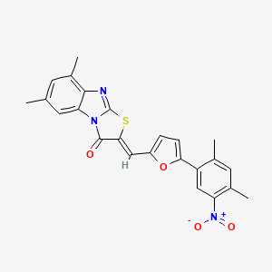 molecular formula C24H19N3O4S B3880826 2-{[5-(2,4-dimethyl-5-nitrophenyl)-2-furyl]methylene}-6,8-dimethyl[1,3]thiazolo[3,2-a]benzimidazol-3(2H)-one 