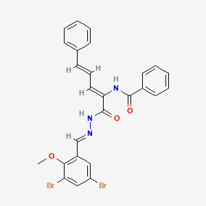 molecular formula C26H21Br2N3O3 B3880850 N-(1-{[2-(3,5-dibromo-2-methoxybenzylidene)hydrazino]carbonyl}-4-phenyl-1,3-butadien-1-yl)benzamide 