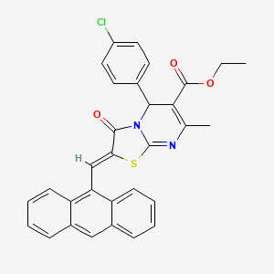 molecular formula C31H23ClN2O3S B3880856 ethyl 2-(9-anthrylmethylene)-5-(4-chlorophenyl)-7-methyl-3-oxo-2,3-dihydro-5H-[1,3]thiazolo[3,2-a]pyrimidine-6-carboxylate 