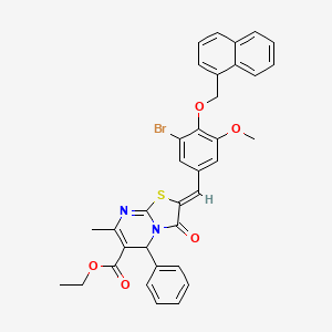 molecular formula C35H29BrN2O5S B3880858 ethyl 2-[3-bromo-5-methoxy-4-(1-naphthylmethoxy)benzylidene]-7-methyl-3-oxo-5-phenyl-2,3-dihydro-5H-[1,3]thiazolo[3,2-a]pyrimidine-6-carboxylate 