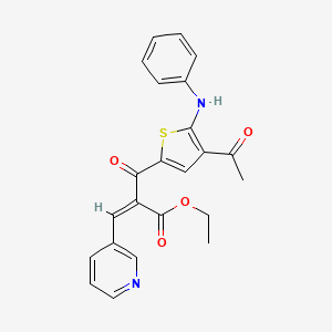 molecular formula C23H20N2O4S B3880902 ethyl 2-[(4-acetyl-5-anilino-2-thienyl)carbonyl]-3-(3-pyridinyl)acrylate 