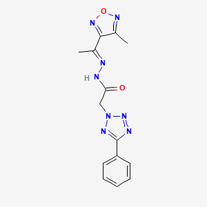 molecular formula C14H14N8O2 B3880911 N'-[1-(4-methyl-1,2,5-oxadiazol-3-yl)ethylidene]-2-(5-phenyl-2H-tetrazol-2-yl)acetohydrazide 