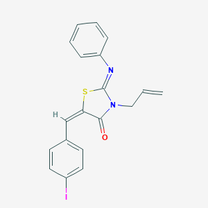 molecular formula C19H15IN2OS B388093 3-Allyl-5-(4-iodobenzylidene)-2-(phenylimino)-1,3-thiazolidin-4-one 