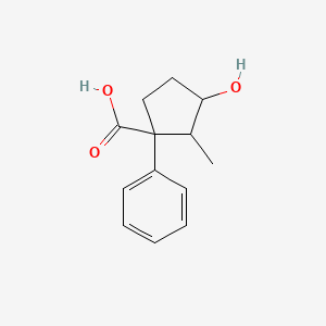 molecular formula C13H16O3 B3880949 3-hydroxy-2-methyl-1-phenylcyclopentanecarboxylic acid 