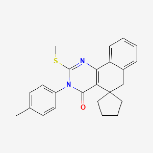 molecular formula C24H24N2OS B3880957 3-(4-methylphenyl)-2-(methylthio)-3H-spiro[benzo[h]quinazoline-5,1'-cyclopentan]-4(6H)-one 