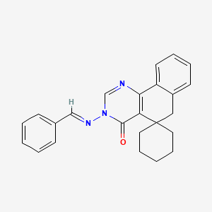 molecular formula C24H23N3O B3880965 3-(benzylideneamino)-3H-spiro[benzo[h]quinazoline-5,1'-cyclohexan]-4(6H)-one 