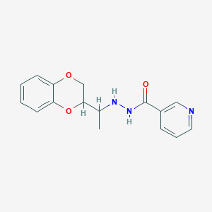 molecular formula C16H17N3O3 B3880968 N'-[1-(2,3-dihydro-1,4-benzodioxin-2-yl)ethyl]nicotinohydrazide 
