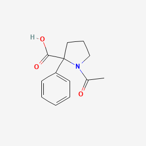 molecular formula C13H15NO3 B3880973 1-acetyl-2-phenylproline 