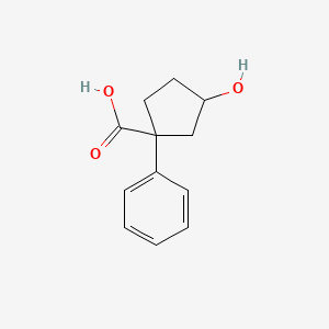 molecular formula C12H14O3 B3880978 3-hydroxy-1-phenylcyclopentanecarboxylic acid 