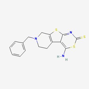 7-benzyl-4-imino-1,4,5,6,7,8-hexahydro-2H-pyrido[4',3':4,5]thieno[2,3-d][1,3]thiazine-2-thione