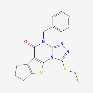molecular formula C19H18N4OS2 B3880991 4-benzyl-1-(ethylthio)-7,8-dihydro-6H-cyclopenta[4,5]thieno[3,2-e][1,2,4]triazolo[4,3-a]pyrimidin-5(4H)-one 