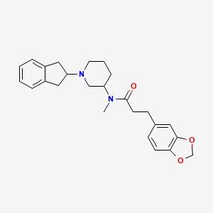 molecular formula C25H30N2O3 B3880998 3-(1,3-benzodioxol-5-yl)-N-[1-(2,3-dihydro-1H-inden-2-yl)-3-piperidinyl]-N-methylpropanamide 