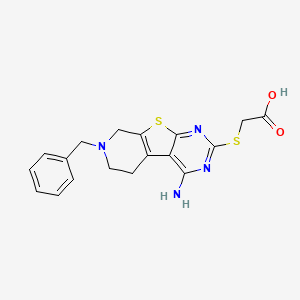 molecular formula C18H18N4O2S2 B3881018 [(4-amino-7-benzyl-5,6,7,8-tetrahydropyrido[4',3':4,5]thieno[2,3-d]pyrimidin-2-yl)thio]acetic acid 
