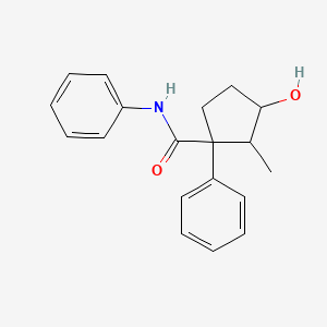 molecular formula C19H21NO2 B3881034 3-hydroxy-2-methyl-N,1-diphenylcyclopentanecarboxamide 