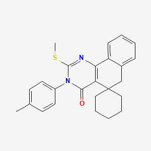 molecular formula C25H26N2OS B3881040 3-(4-methylphenyl)-2-(methylthio)-3H-spiro[benzo[h]quinazoline-5,1'-cyclohexan]-4(6H)-one 