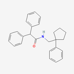 2,2-diphenyl-N-[(1-phenylcyclopentyl)methyl]acetamide