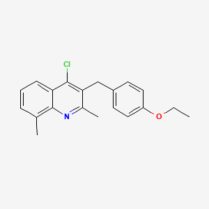 molecular formula C20H20ClNO B3881077 4-chloro-3-(4-ethoxybenzyl)-2,8-dimethylquinoline 