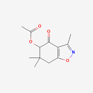 molecular formula C12H15NO4 B3881080 3,6,6-trimethyl-4-oxo-4,5,6,7-tetrahydro-1,2-benzisoxazol-5-yl acetate 